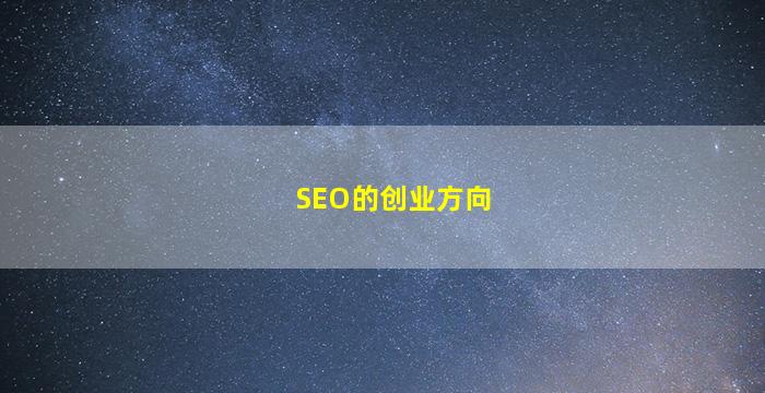  SEO的创业方向